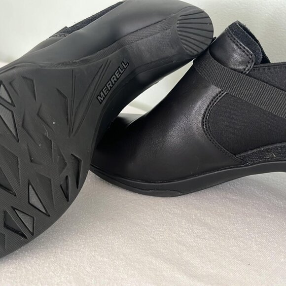Merrell Evera Rush Women’s Black Leather Stretch Heeled Ankle Booties Boots SZ 7 - Picture 6 of 11